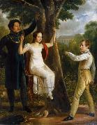 unknow artist Major Mauritz Clairfelt with sons and daughter in sway oil on canvas